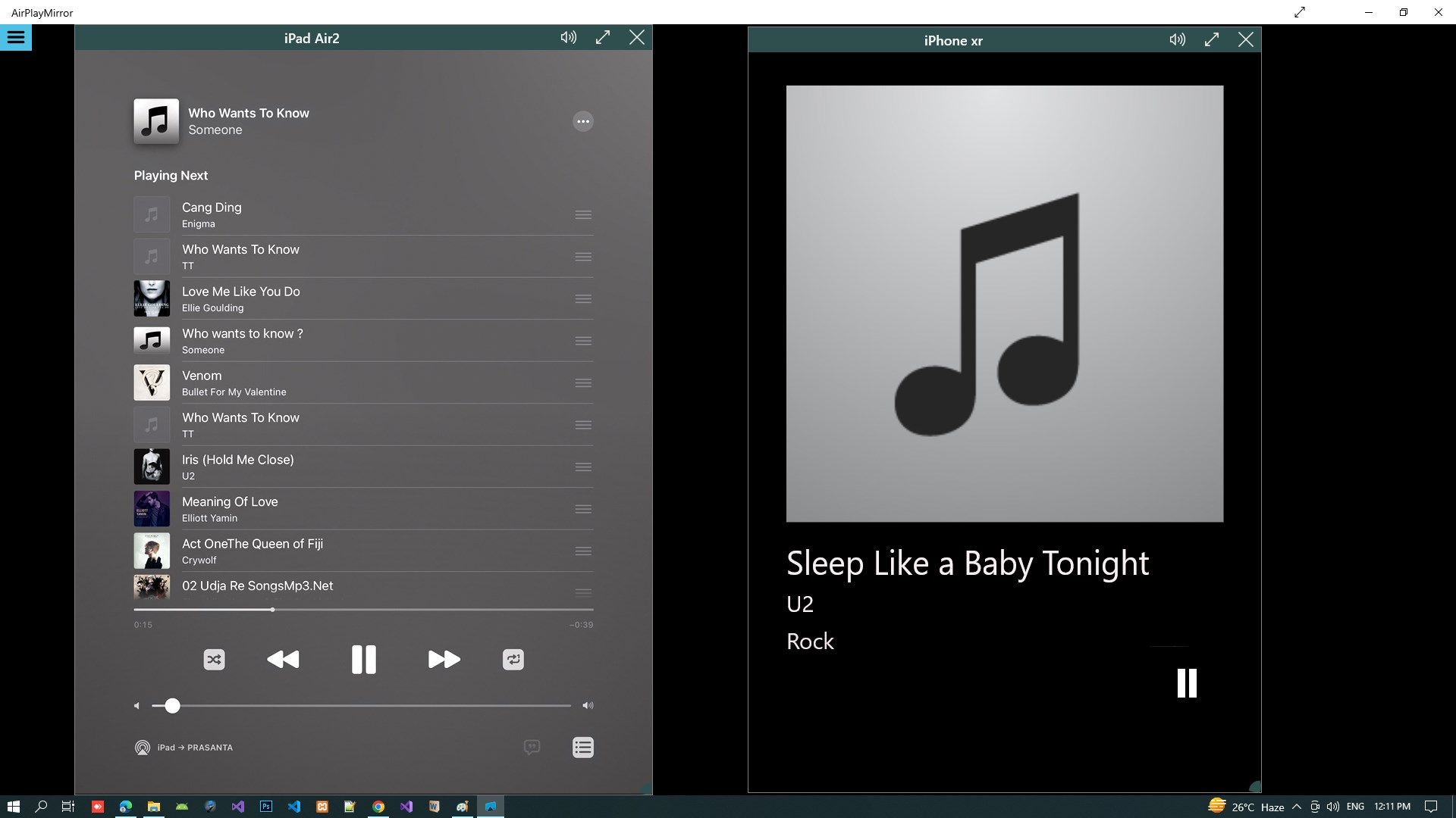 Airplay Music and Music casting from multiple devices on same pc.