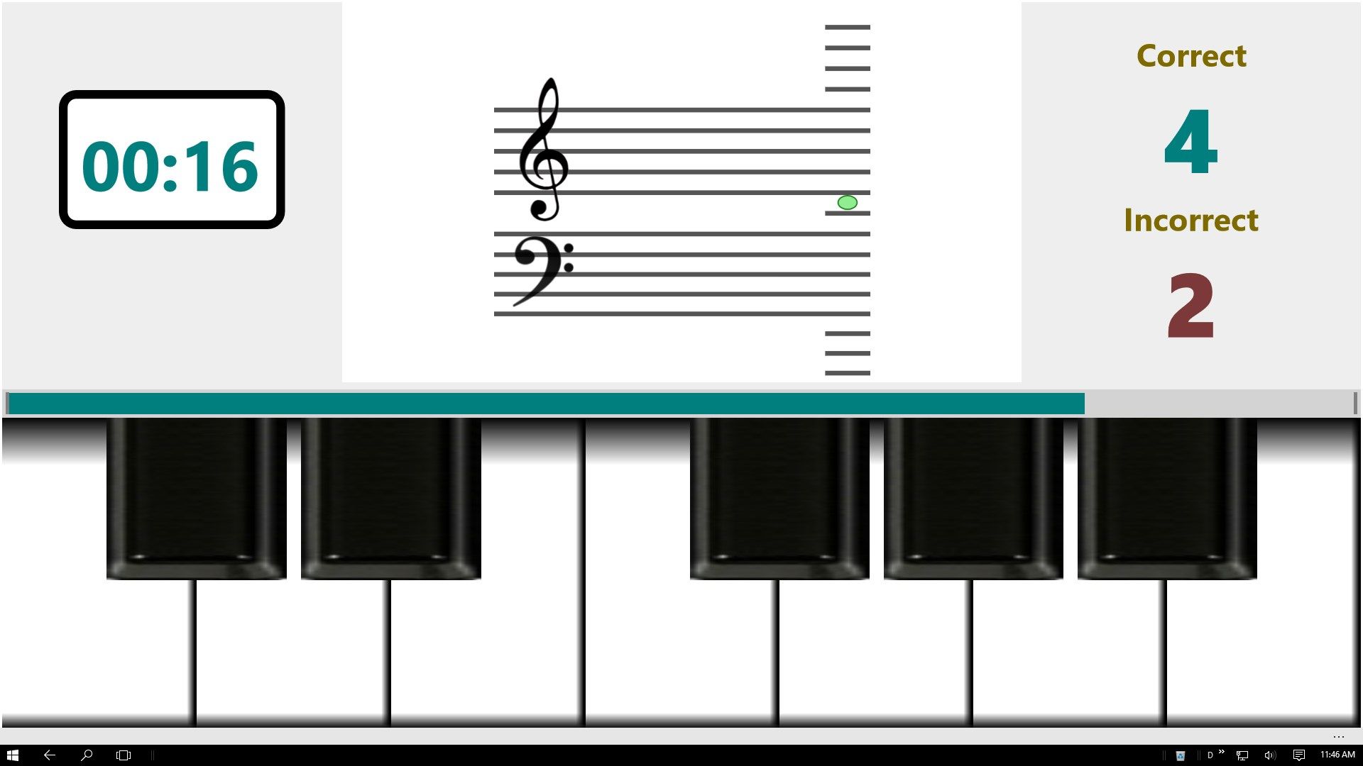 Practice reading musical notes by using a piano keyboard.